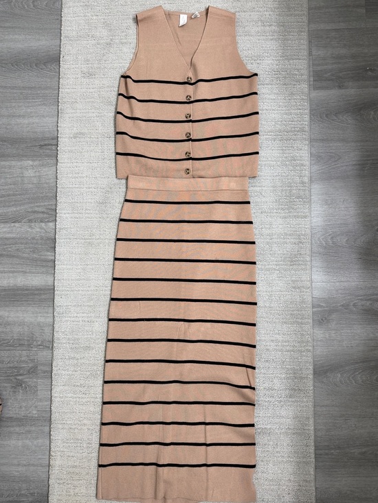 Joie Dresses & Skirts - Sleeveless Knit Stripe Midi set in Beige and Black